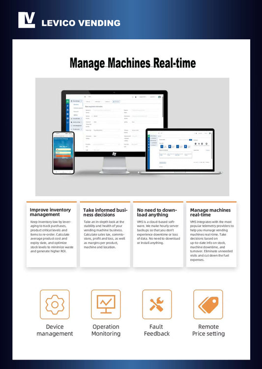 Marco - LE3000S-BK-A Snacks Vending Machine With Coin & Cash and Card reader